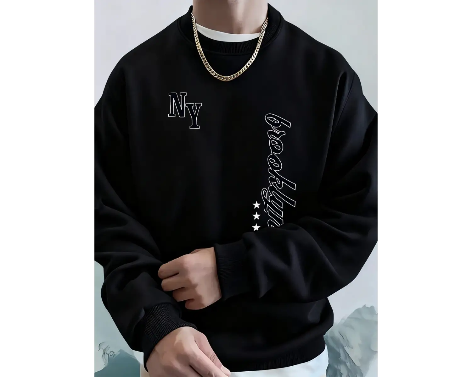 1898 New York Brooklyn Baskılar Erkek Kapşonlu Sonbahar Bol Tişörtler Hip Hop Bisiklet Yaka P