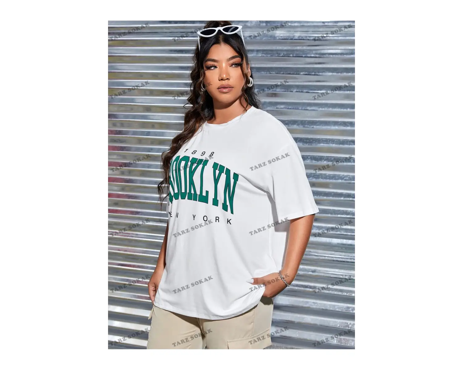 1898brooklyn Baskılı Oversize Kalıp Unisex T-shirt