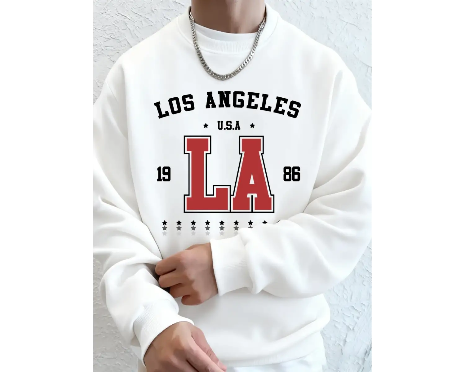 1986 Los Angeles ABD Baskı Erkekler Tişörtü Kış Polar Sıcak Hoodie Kore Gevşek Bisiklet Yaka