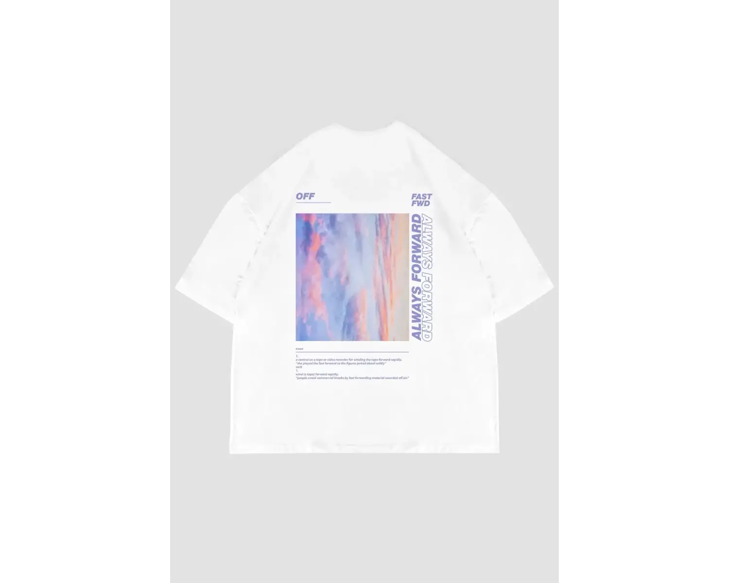 1989 Sırt Baskılı Oversize Unisex Beyaz