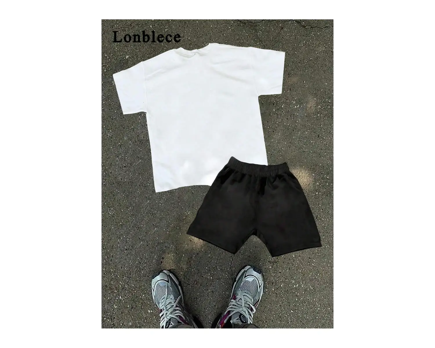 2 adet/takım Erkek Yaz Rahat Spor Düz Renk Mürettebat Tişört ve Şort Takımı