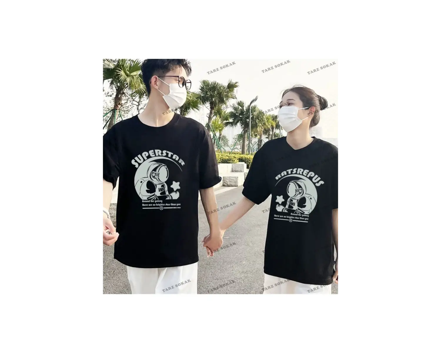 2 Adet Tir Harajuku Style Çift Sevgili Kombinleri Couple Clothing Yeni Sezon