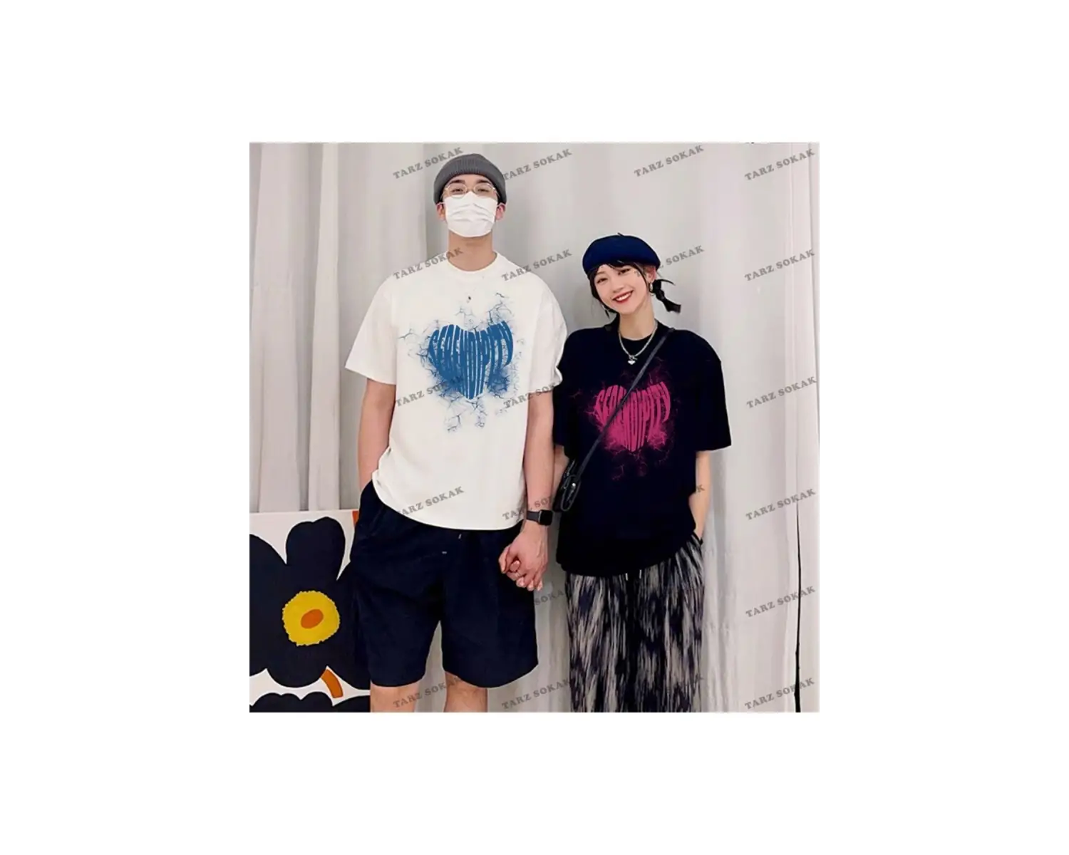 2 Adet Tir Harajuku Style Çift Sevgili Kombinleri Couple Clothing Yeni Sezon