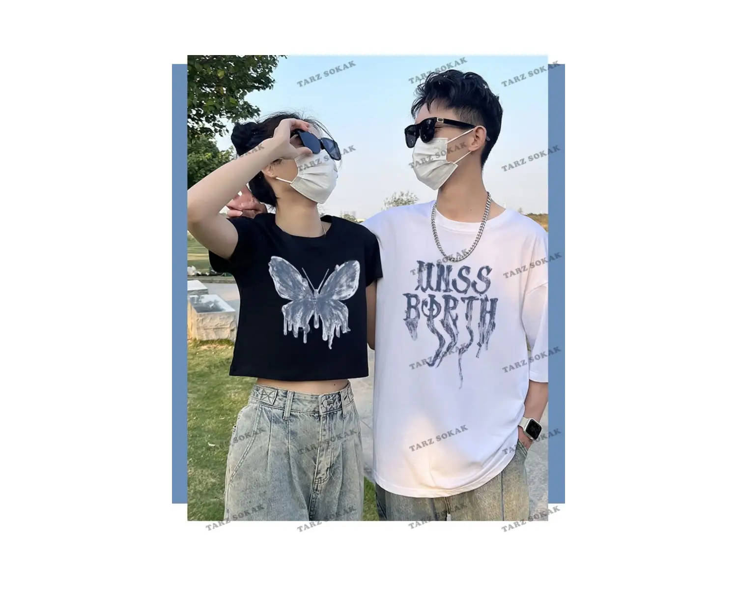2 Adet Tir Harajuku Style Çift Sevgili Kombinleri Couple Clothing Yeni Sezon