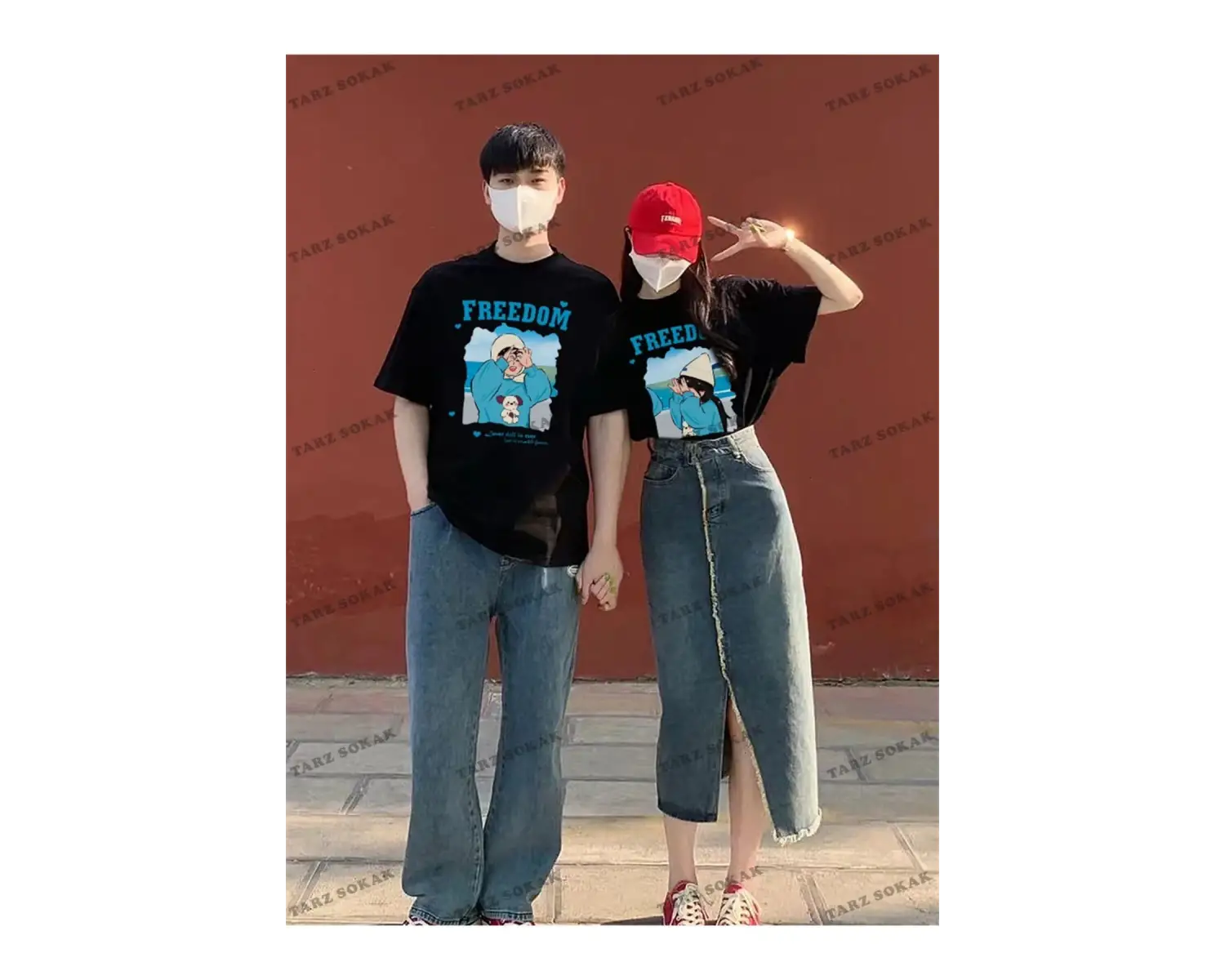 2 Adet Tir Harajuku Style Çift Sevgili Kombinleri Couple Clothing Yeni Sezon