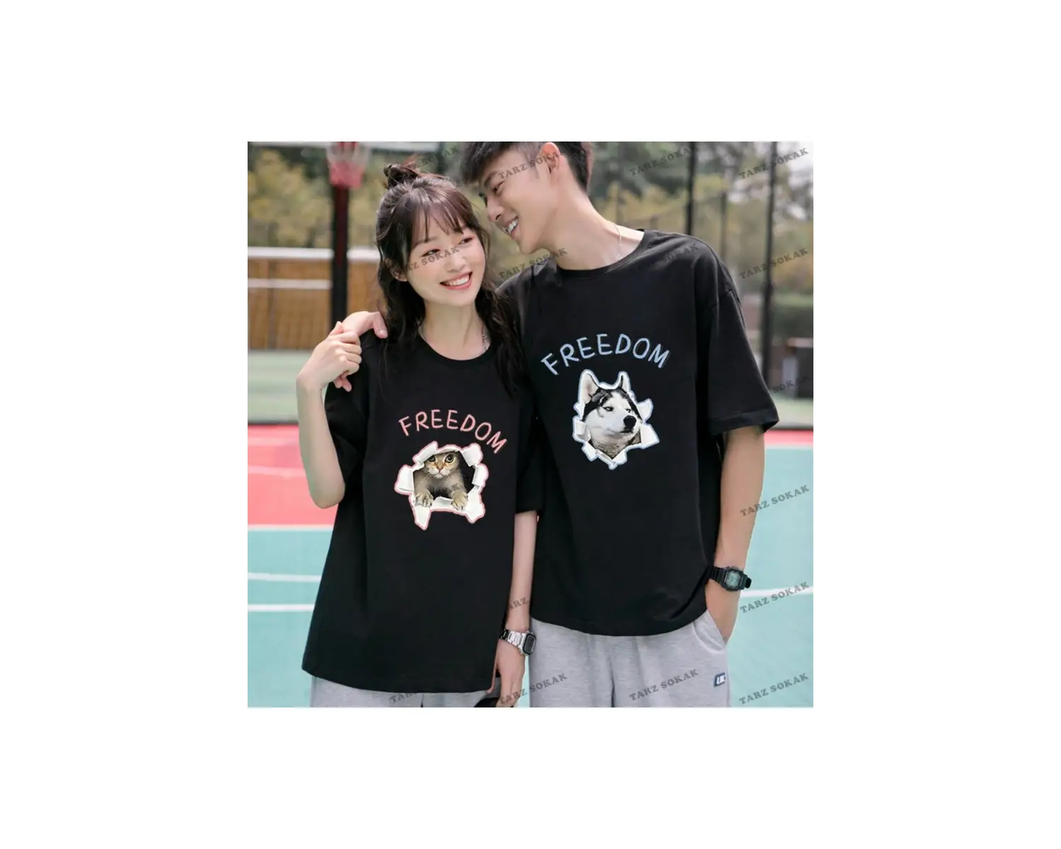 2 Adet Tir Harajuku Style Çift Sevgili Kombinleri Couple Clothing Yeni Sezon
