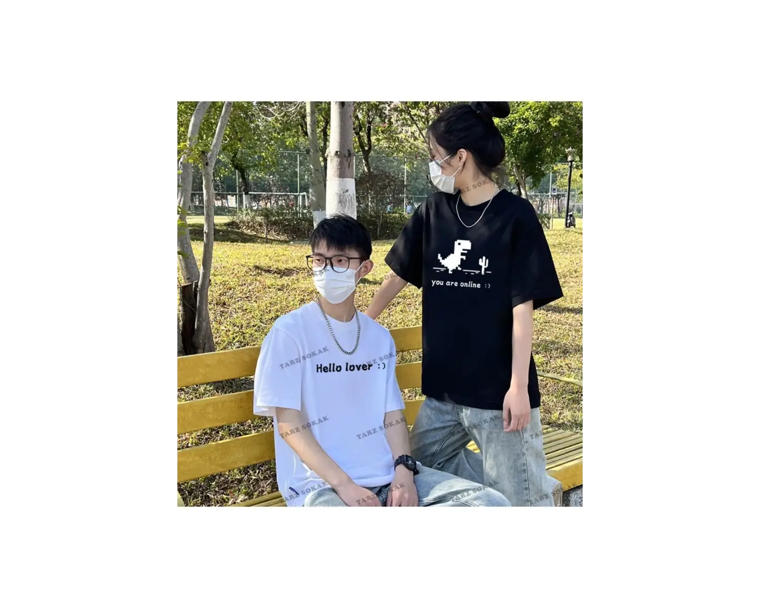 2 Adet Tir Harajuku Style Çift Sevgili Kombinleri Couple Clothing Yeni Sezon