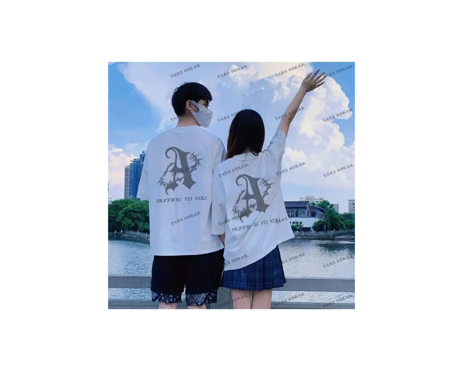 2 Adet Tir Harajuku Style Çift Sevgili Kombinleri Couple Clothing Yeni Sezon