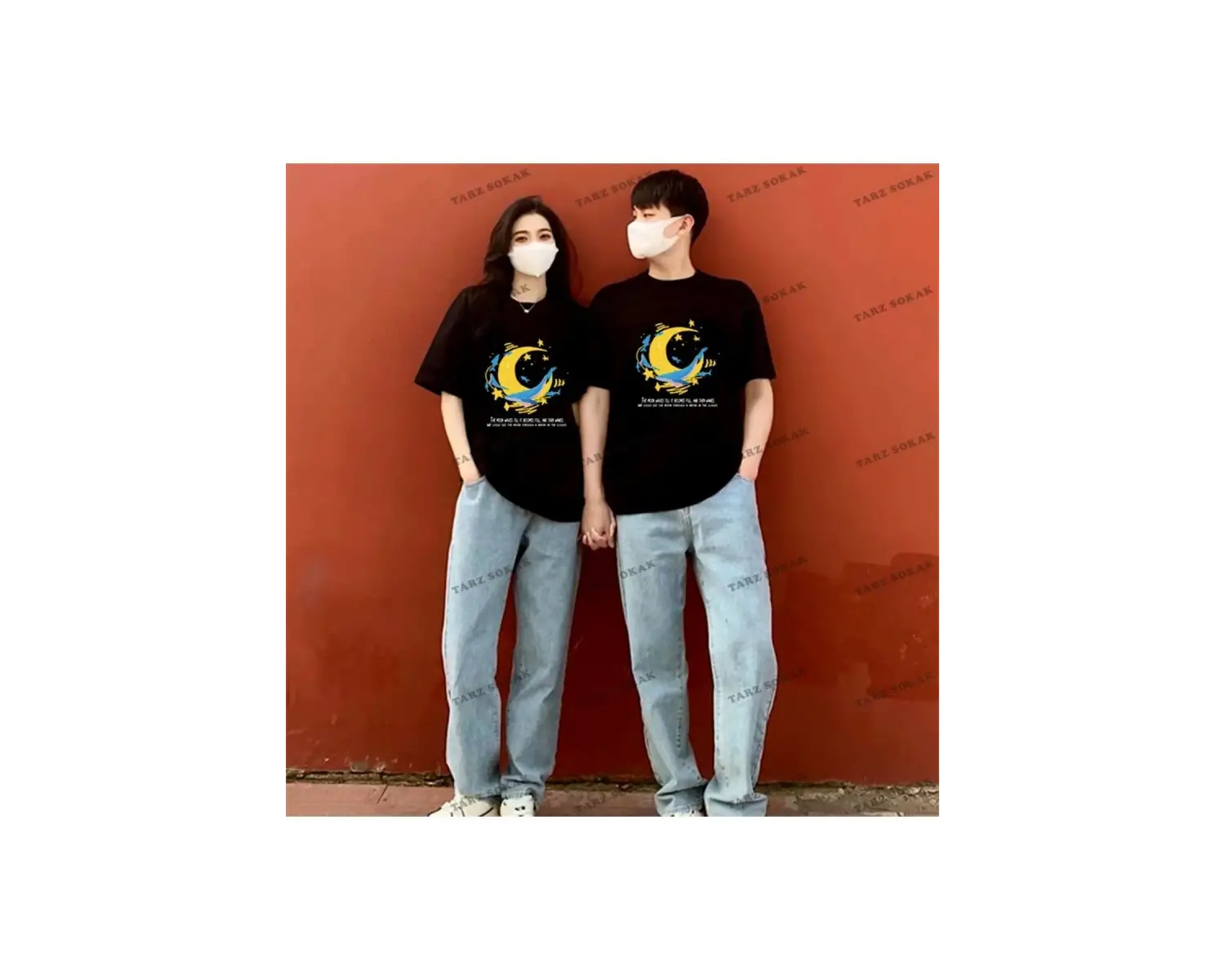 2 Adet Tir Harajuku Style Çift Sevgili Kombinleri Couple Clothing Yeni Sezon