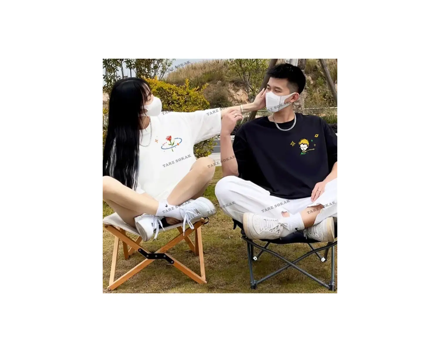 2 Adet Tir Harajuku Style Çift Sevgili Kombinleri Couple Clothing Yeni Sezon