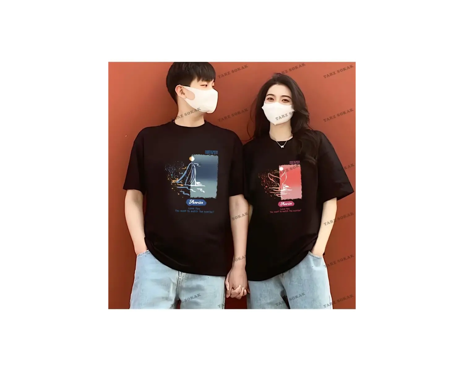 2 Adet Tir Harajuku Style Çift Sevgili Kombinleri Couple Clothing Yeni Sezon