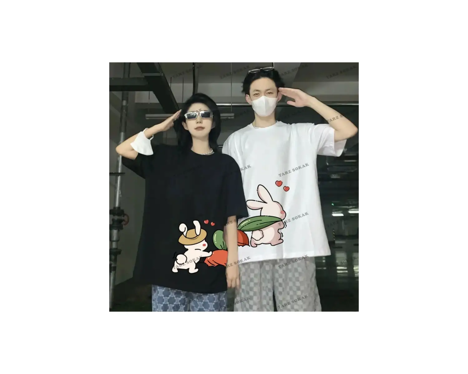 2 Adet Tir Harajuku Style Çift Sevgili Kombinleri Couple Clothing Yeni Sezon