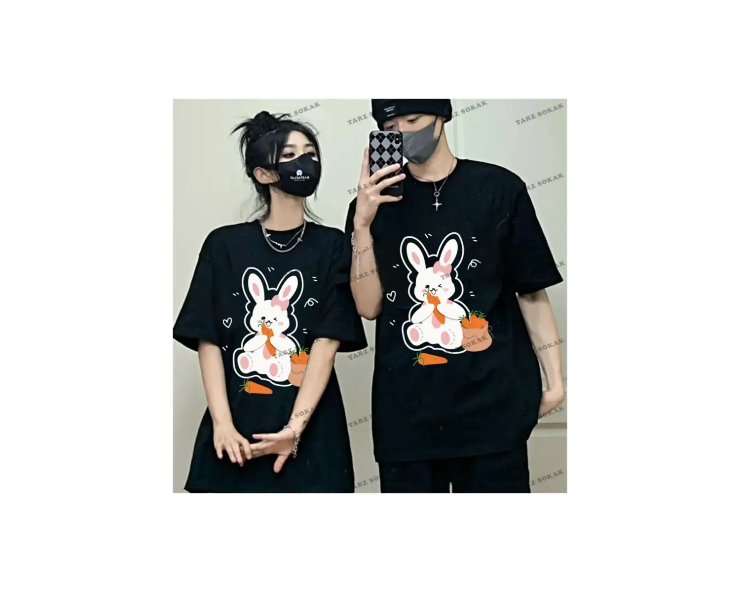 2 Adet Tir Harajuku Style Çift Sevgili Kombinleri Couple Clothing Yeni Sezon