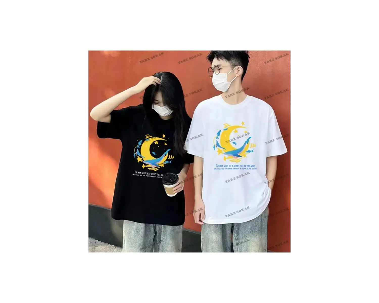 2 Adet Tir Harajuku Style Çift Sevgili Kombinleri Couple Clothing Yeni Sezon