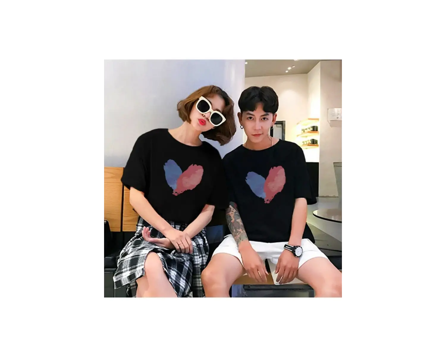 2 Adet Tir Harajuku Style Çift Sevgili Kombinleri Couple Clothing Yeni Sezon