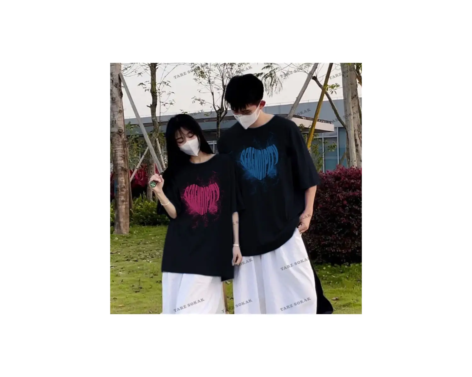 2 Adet Tir Harajuku Style Çift Sevgili Kombinleri Couple Clothing Yeni Sezon