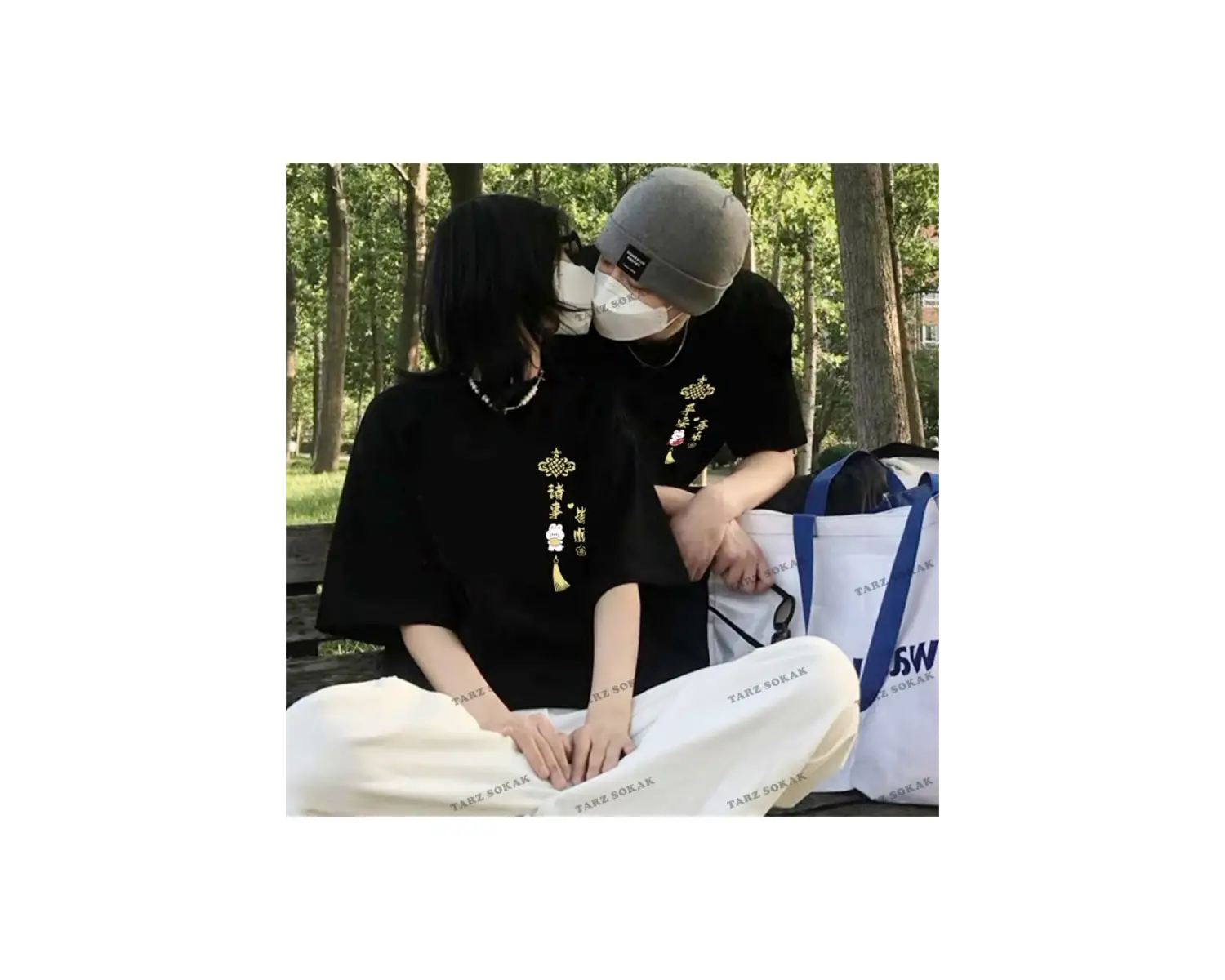 2 Adet Tir Harajuku Style Çift Sevgili Kombinleri Couple Clothing Yeni Sezon