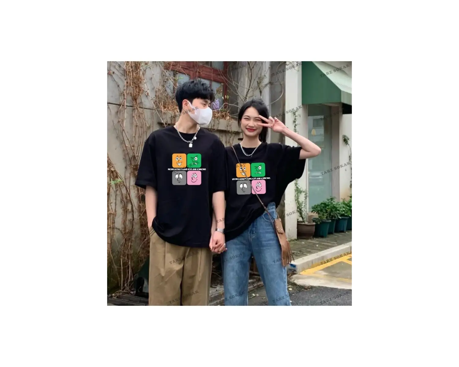 2 Adet Tir Harajuku Style Çift Sevgili Kombinleri Couple Clothing Yeni Sezon