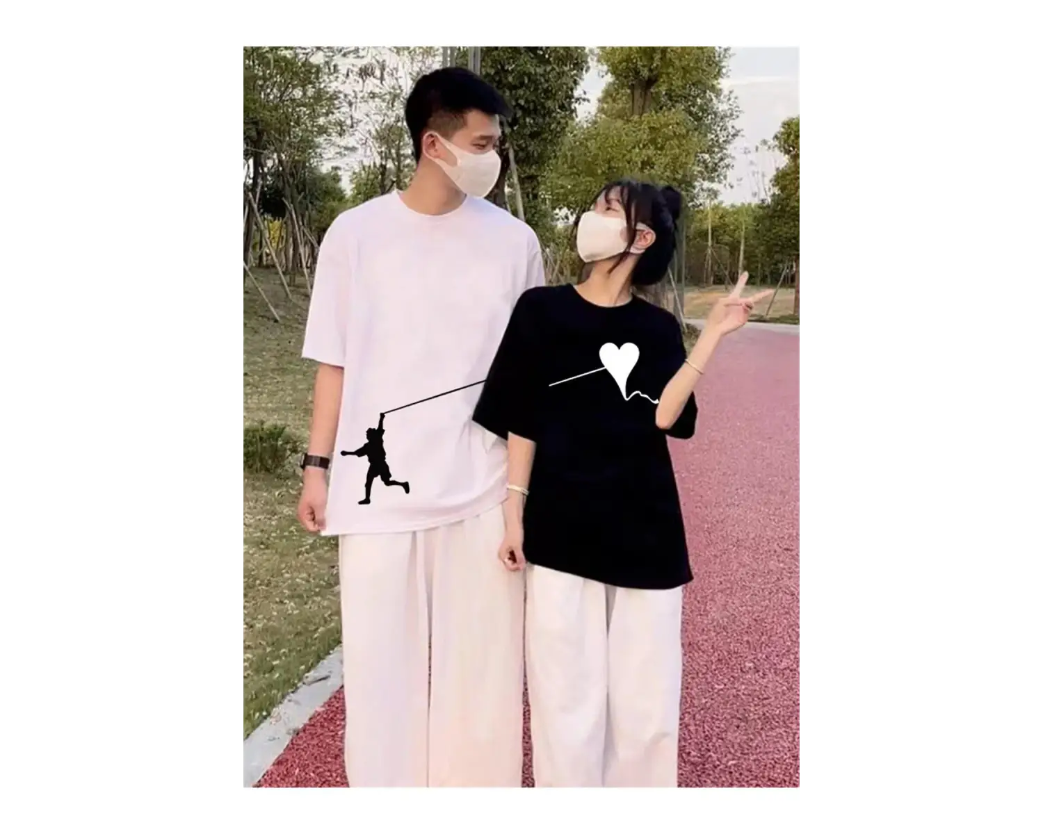 2 Adet Tir Harajuku Style Çift Sevgili Kombinleri Couple Clothing Yeni Sezon
