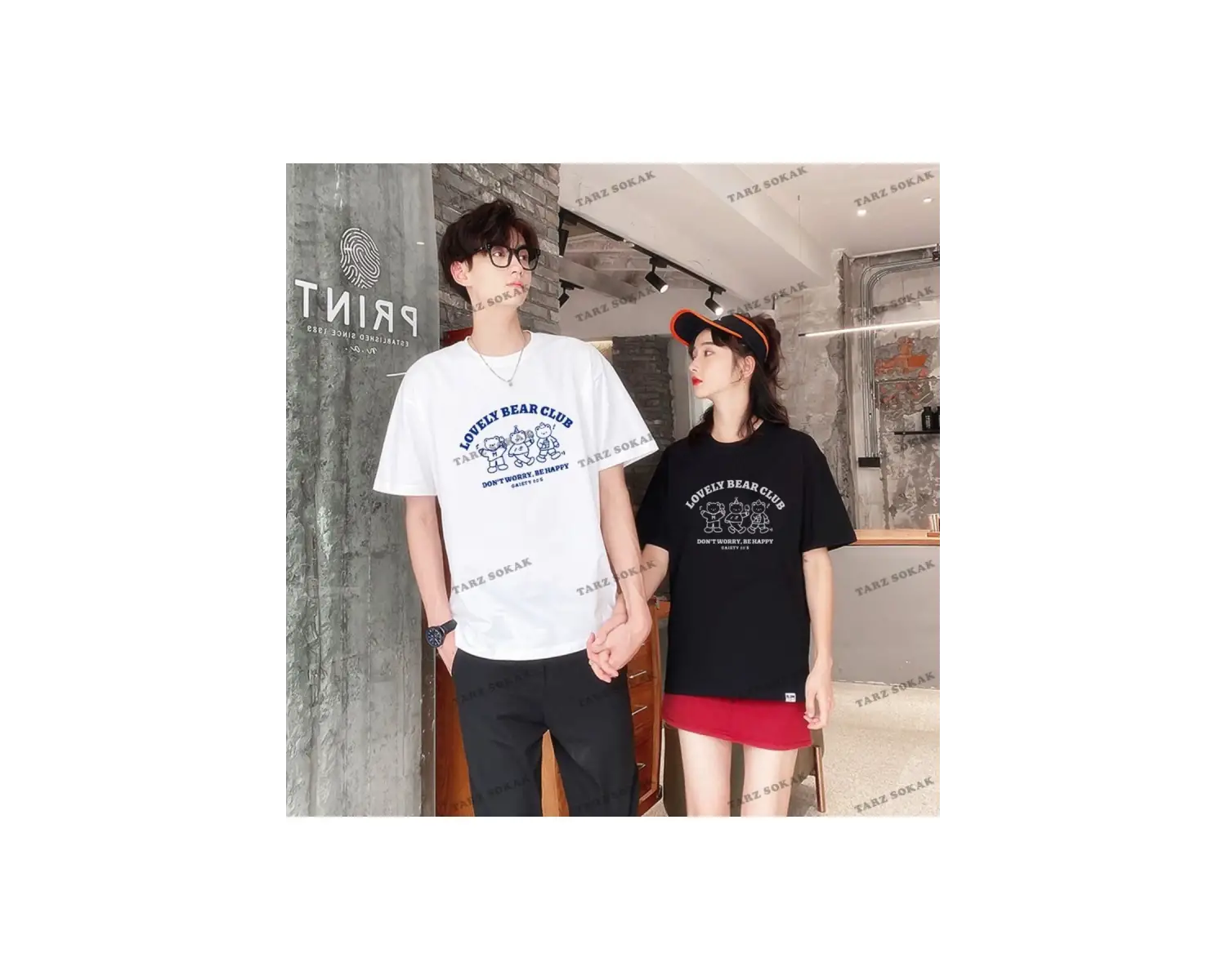 2 Adet Tir Harajuku Style Çift Sevgili Kombinleri Couple Clothing Yeni Sezon