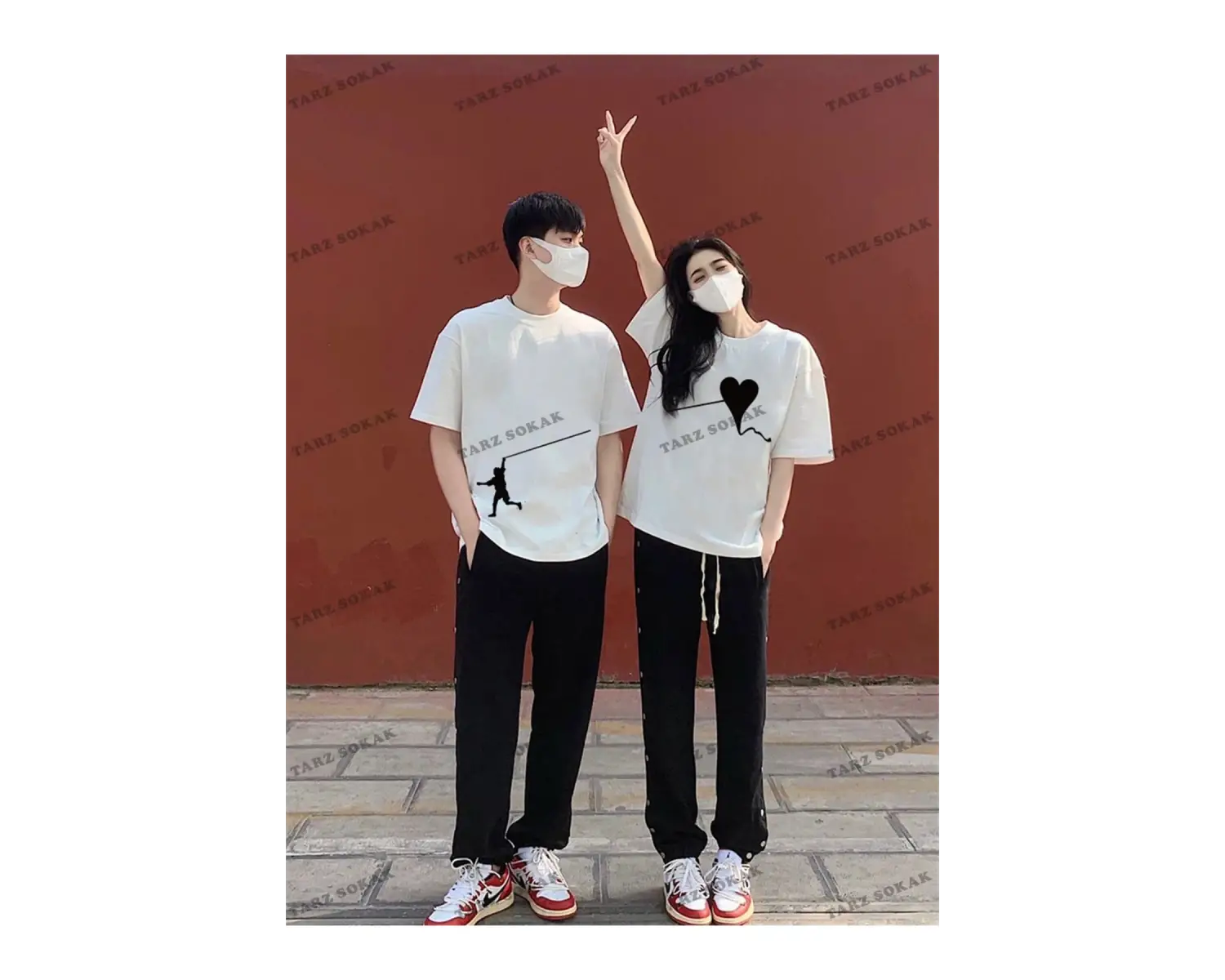 2 Adet Tir Harajuku Style Çift Sevgili Kombinleri Couple Clothing Yeni Sezon