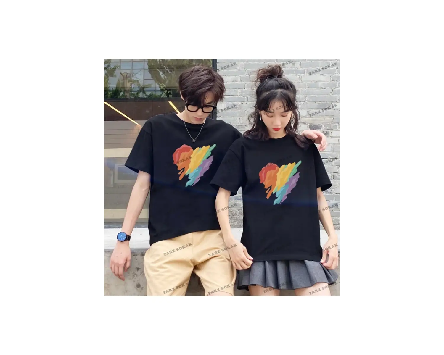 2 Adet Tir Harajuku Style Çift Sevgili Kombinleri Couple Clothing Yeni Sezon