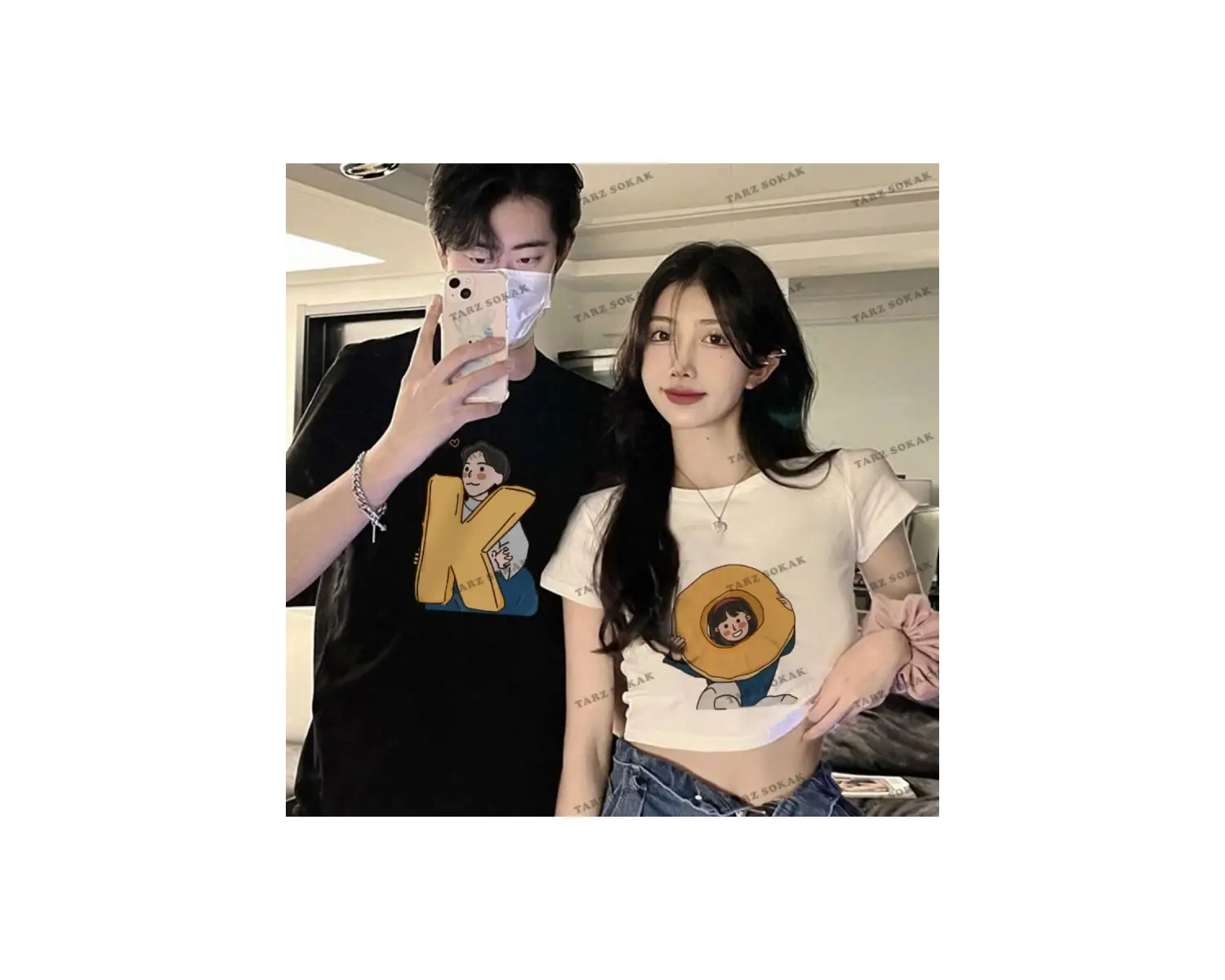 2 Adet Tir Harajuku Style Çift Sevgili Kombinleri Couple Clothing Yeni Sezon