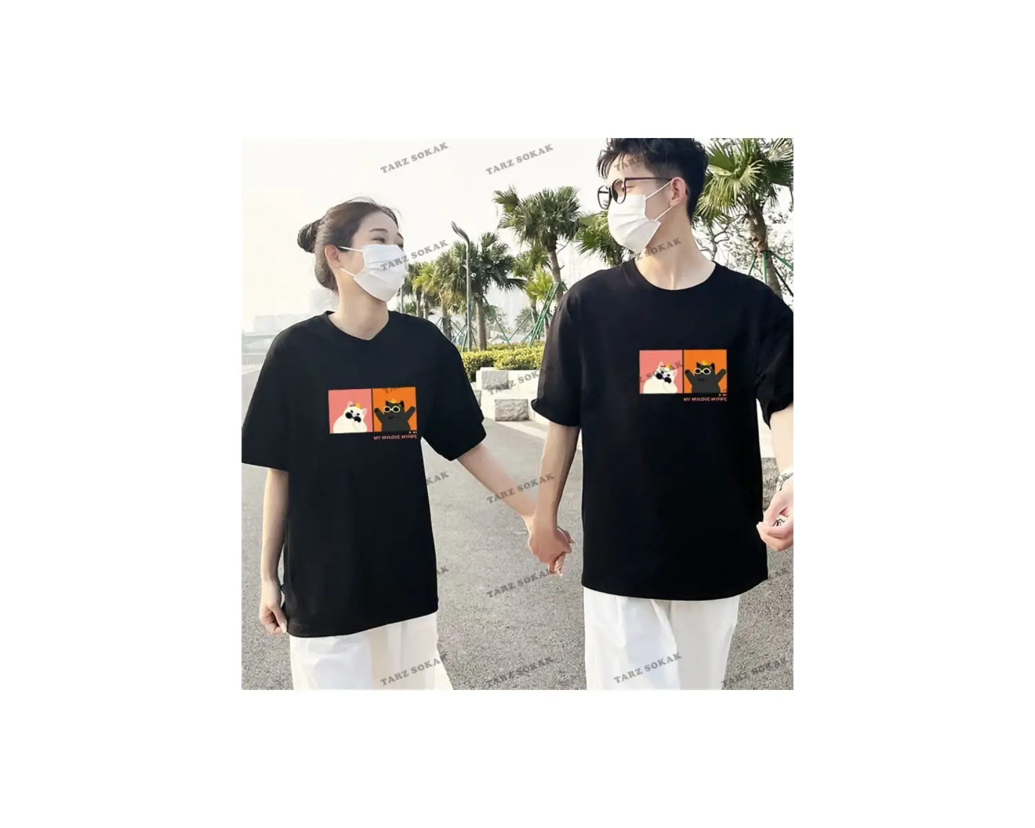 2 Adet Tir Harajuku Style Çift Sevgili Kombinleri Couple Clothing Yeni Sezon