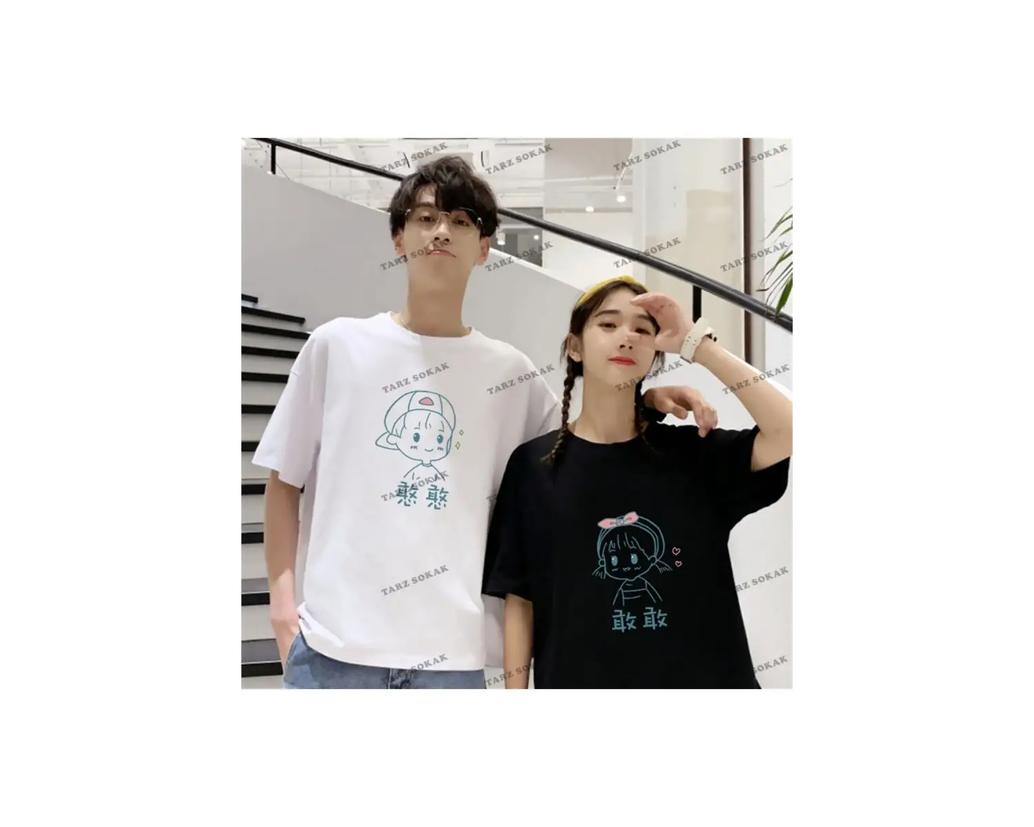 2 Adet Tir Harajuku Style Çift Sevgili Kombinleri Couple Clothing Yeni Sezon