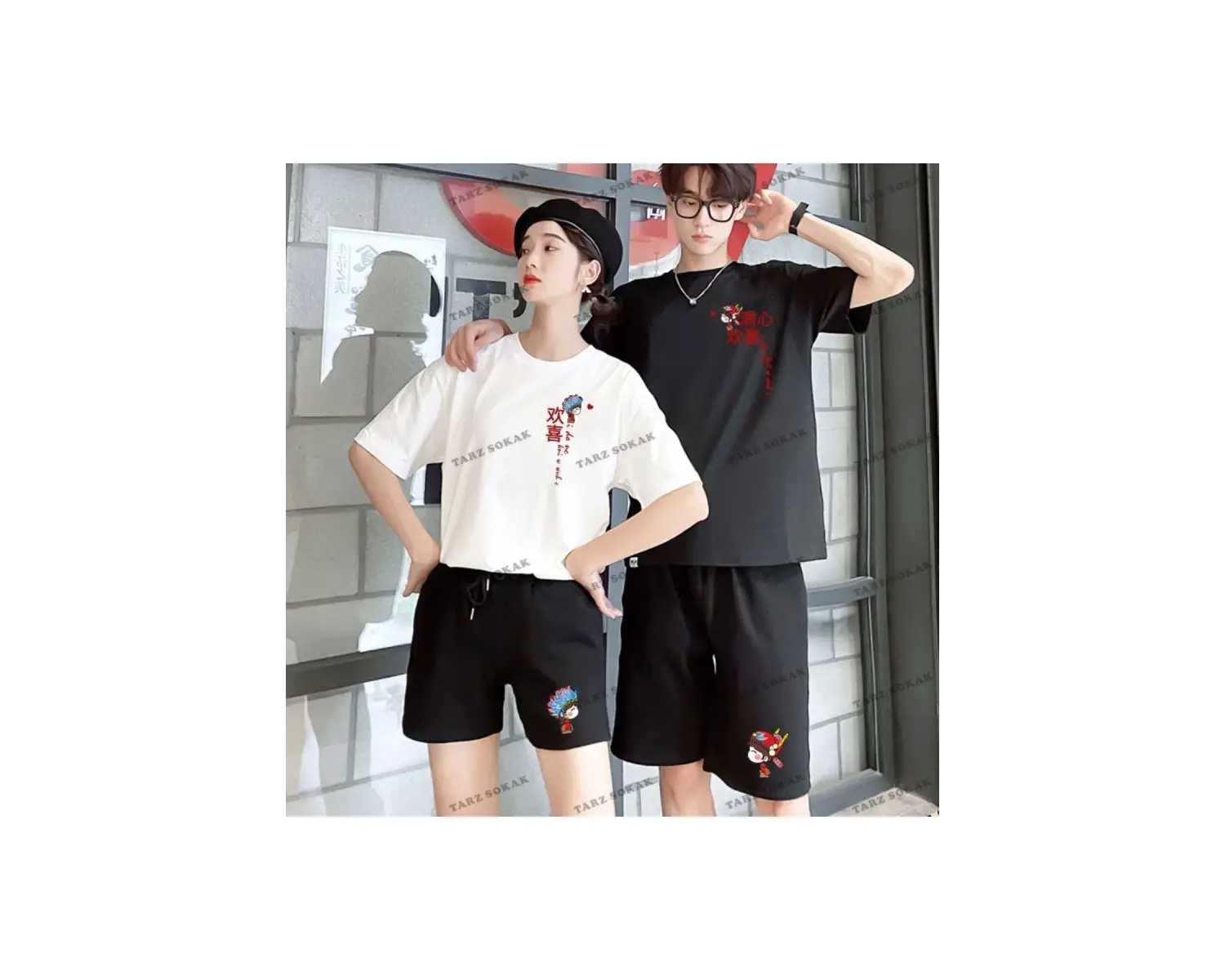 2 Adet Tir Harajuku Style Çift Sevgili Kombinleri Couple Clothing Yeni Sezon