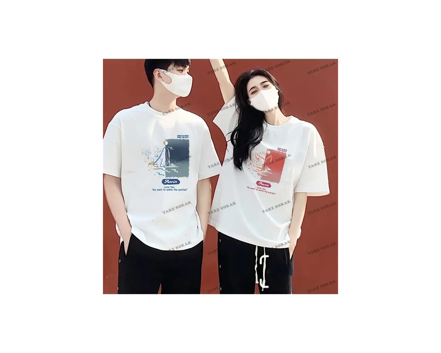 2 Adet Tir Harajuku Style Çift Sevgili Kombinleri Couple Clothing Yeni Sezon