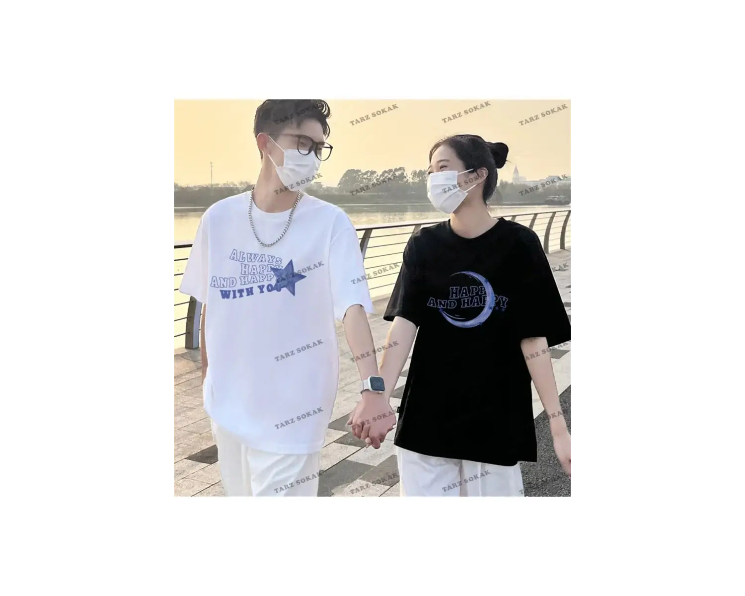 2 Adet Tir Harajuku Style Çift Sevgili Kombinleri Couple Clothing Yeni Sezon