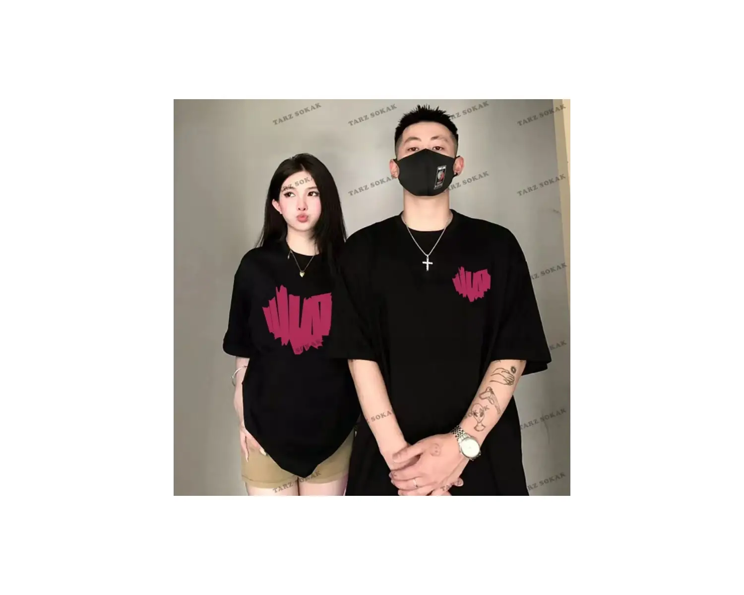 2 Adet Tir Harajuku Style Çift Sevgili Kombinleri Couple Clothing Yeni Sezon