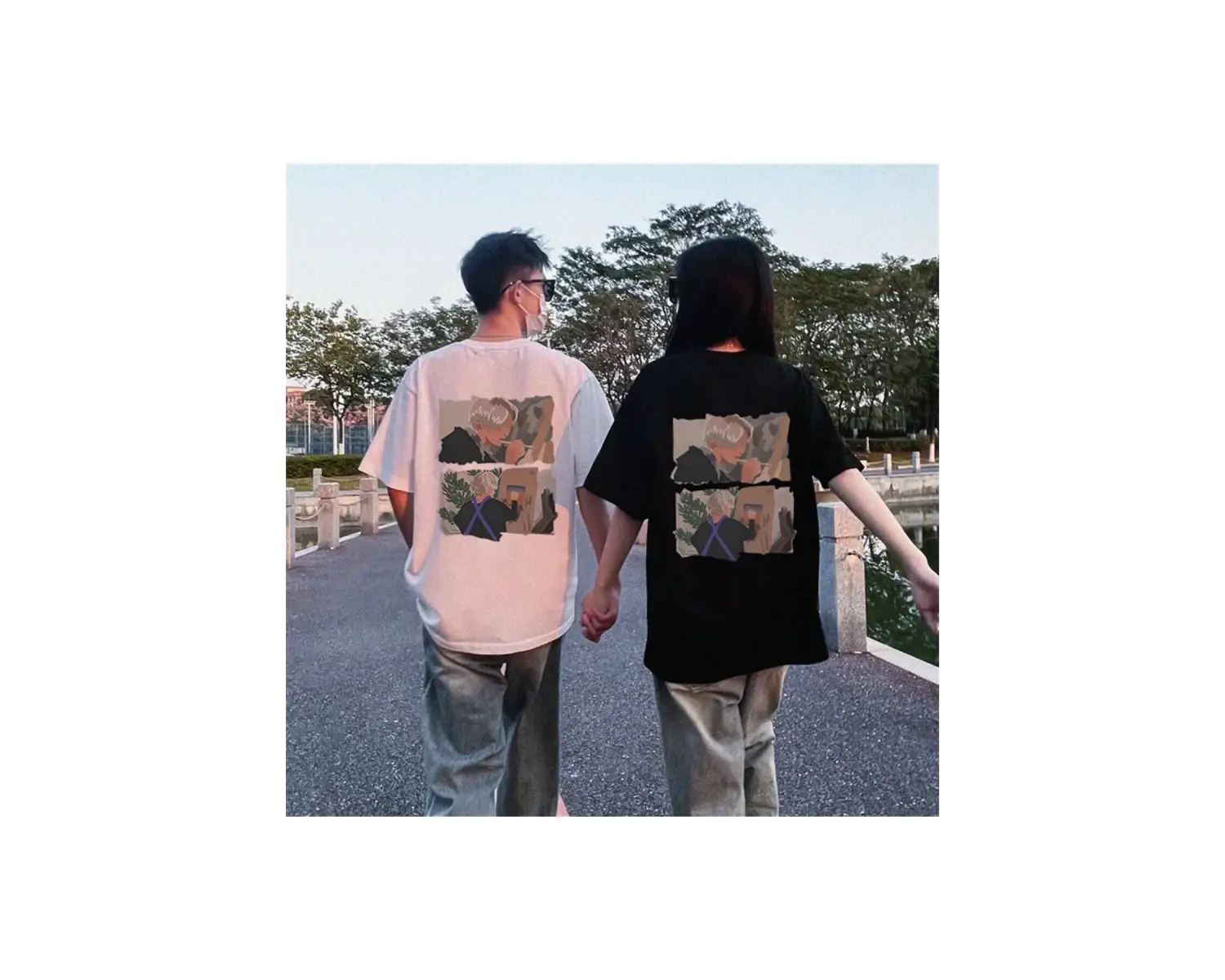 2 Adet Tir Harajuku Style Çift Sevgili Kombinleri Couple Clothing Yeni Sezon