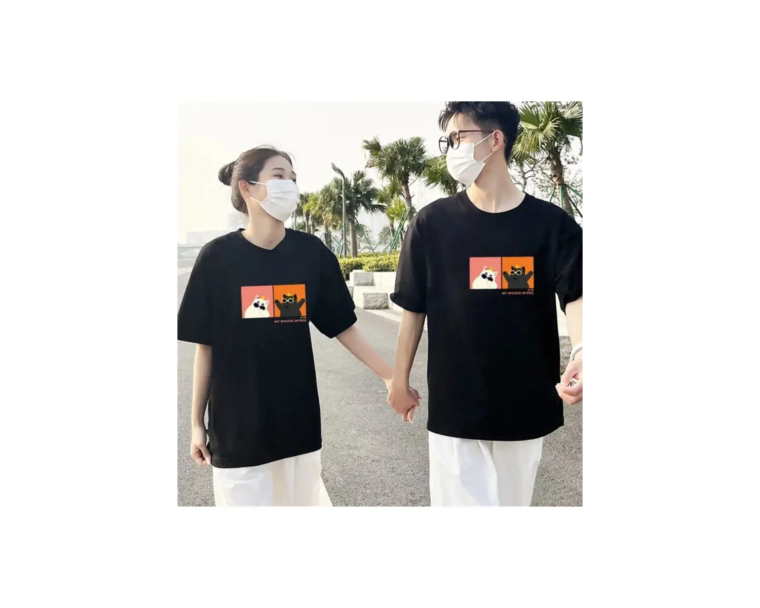 2 Adet Tir Harajuku Style Çift Sevgili Kombinleri Couple Clothing Yeni Sezon