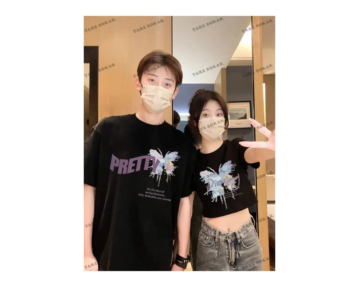 2 Adet Tir Harajuku Style Çift Sevgili Kombinleri Couple Clothing Yeni Sezon
