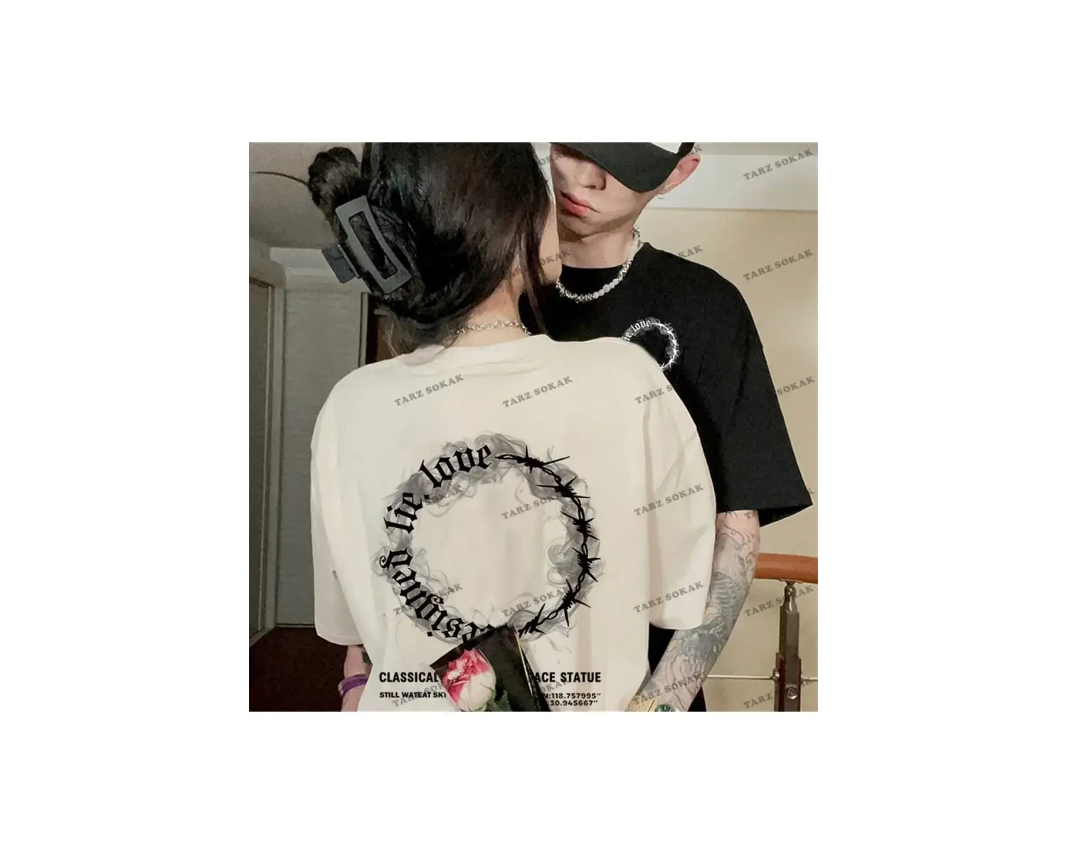 2 Adet Tir Harajuku Style Çift Sevgili Kombinleri Couple Clothing Yeni Sezon