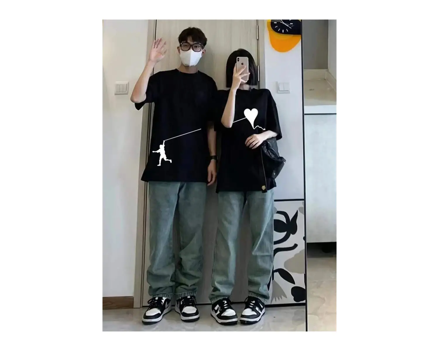 2 Adet Tir Harajuku Style Çift Sevgili Kombinleri Couple Clothing Yeni Sezon