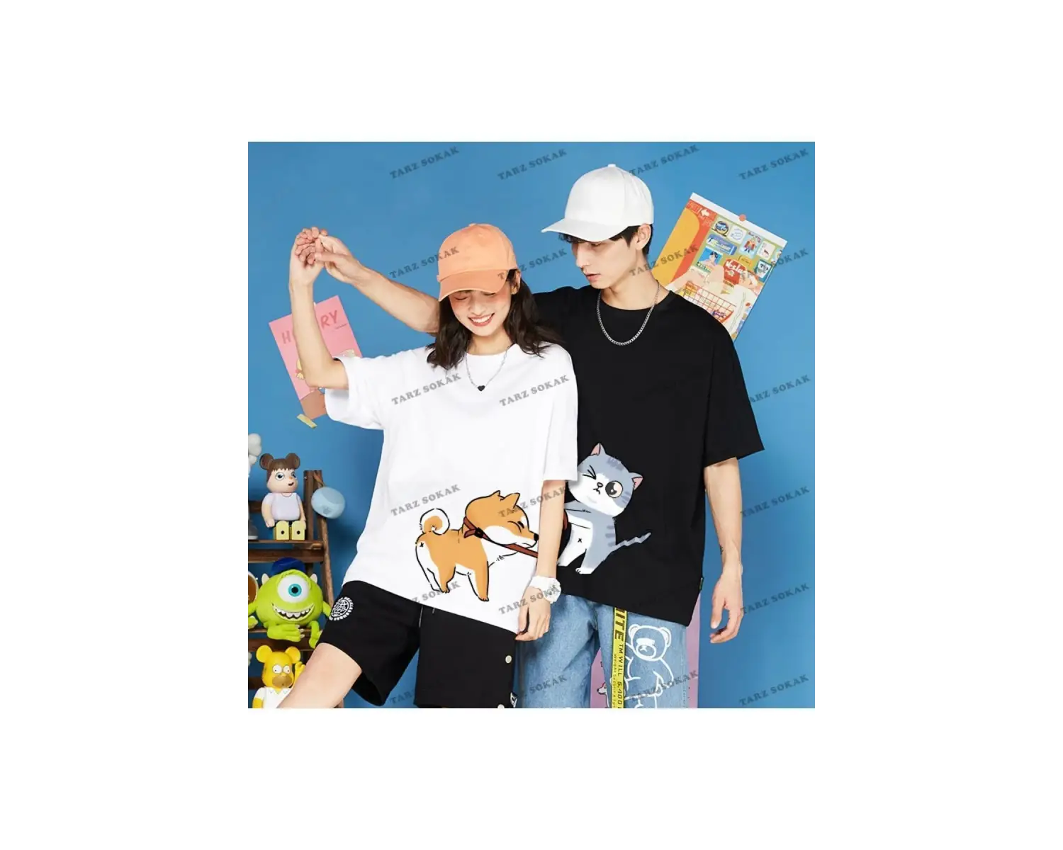 2 Adet Tir Harajuku Style Çift Sevgili Kombinleri Couple Clothing Yeni Sezon