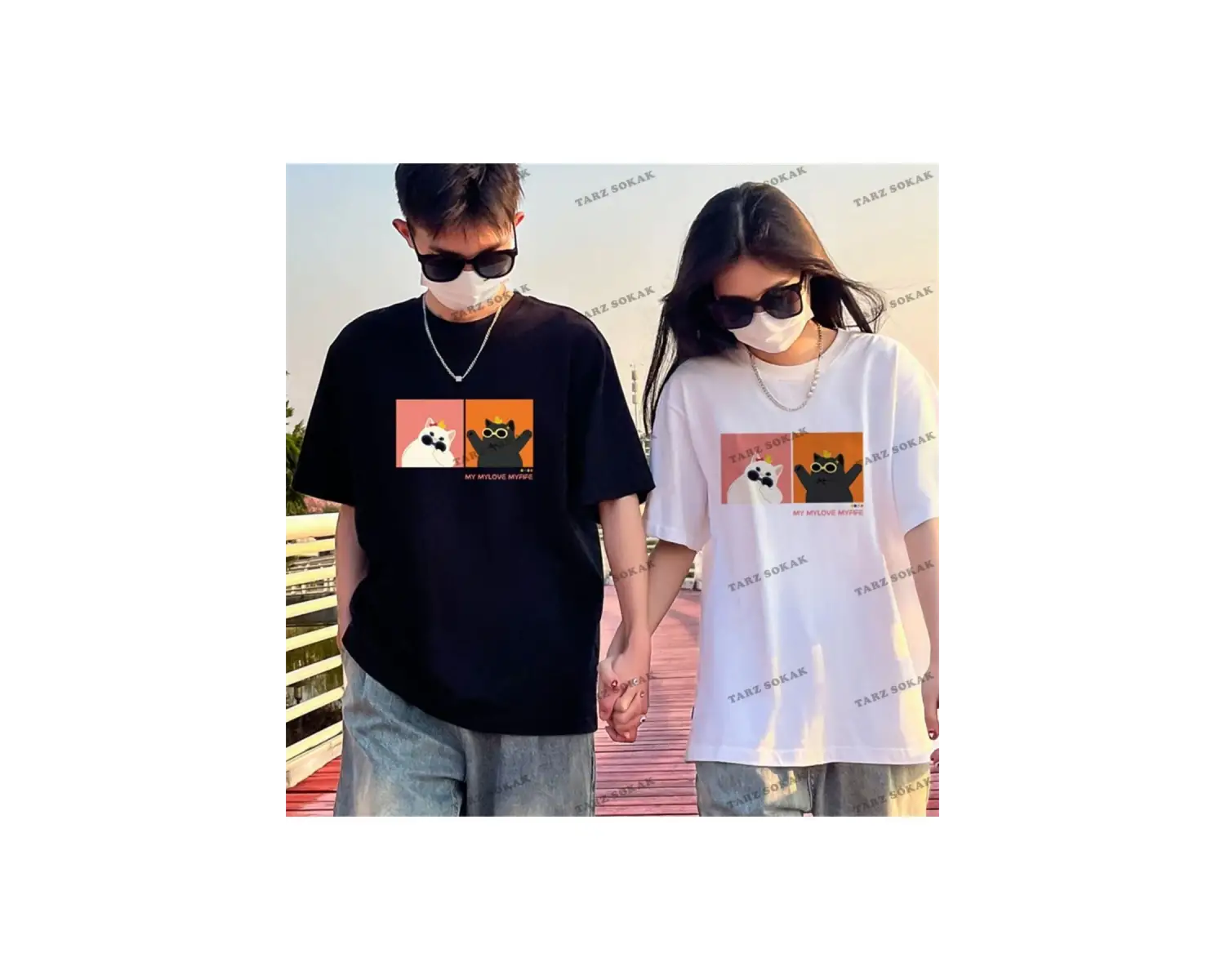 2 Adet Tir Harajuku Style Çift Sevgili Kombinleri Couple Clothing Yeni Sezon