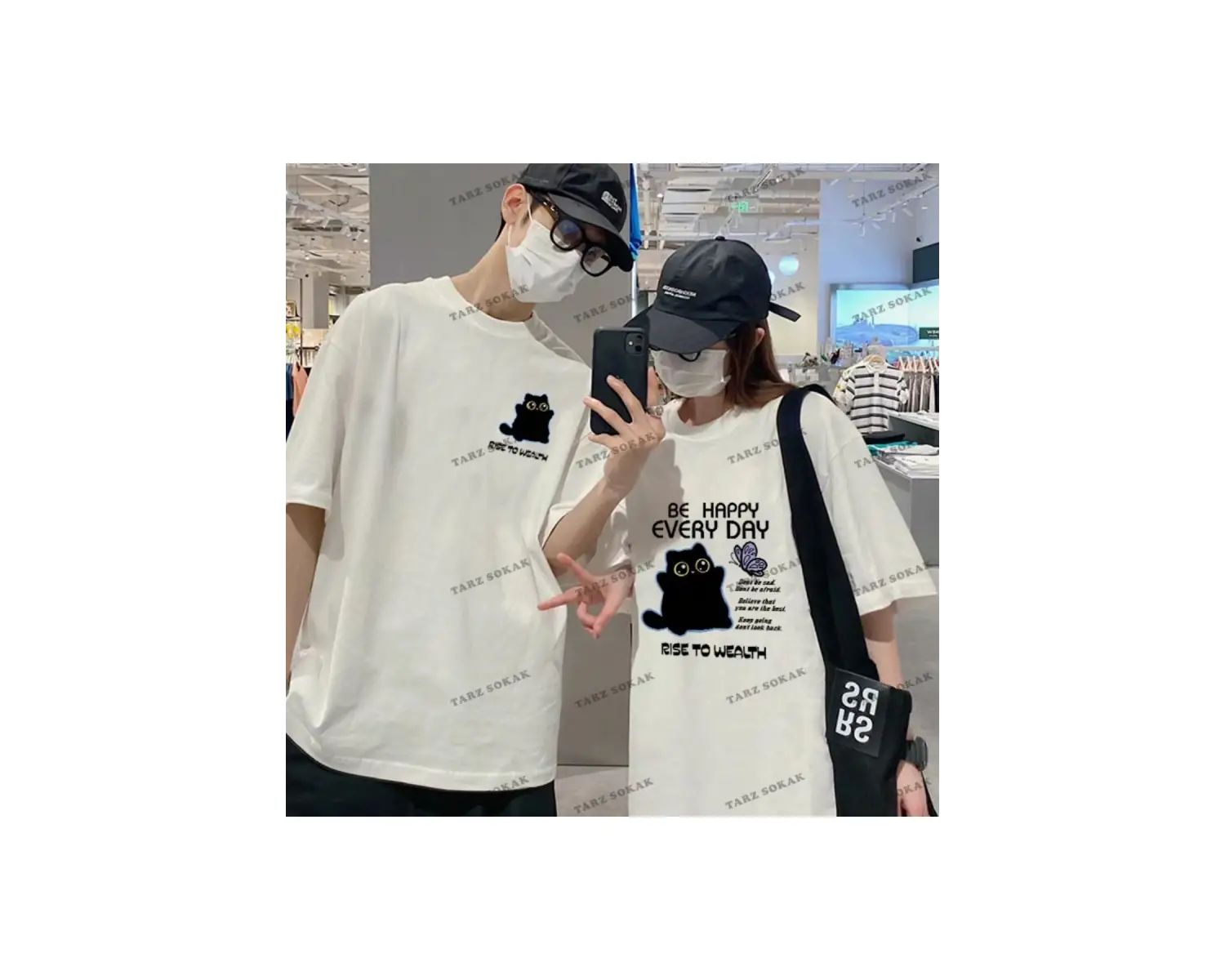 2 Adet Tir Harajuku Style Çift Sevgili Kombinleri Couple Clothing Yeni Sezon