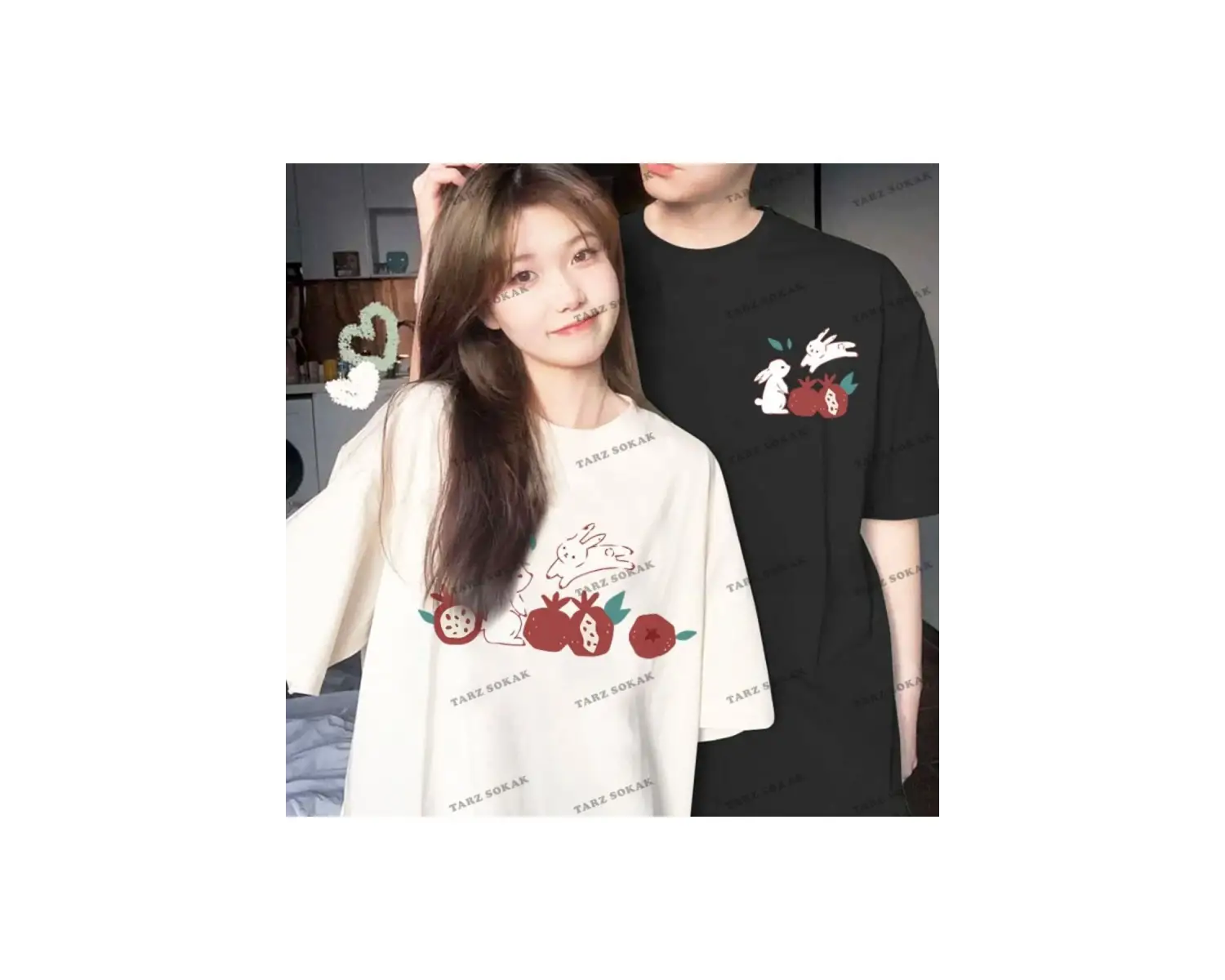 2 Adet Tir Harajuku Style Çift Sevgili Kombinleri Couple Clothing Yeni Sezon