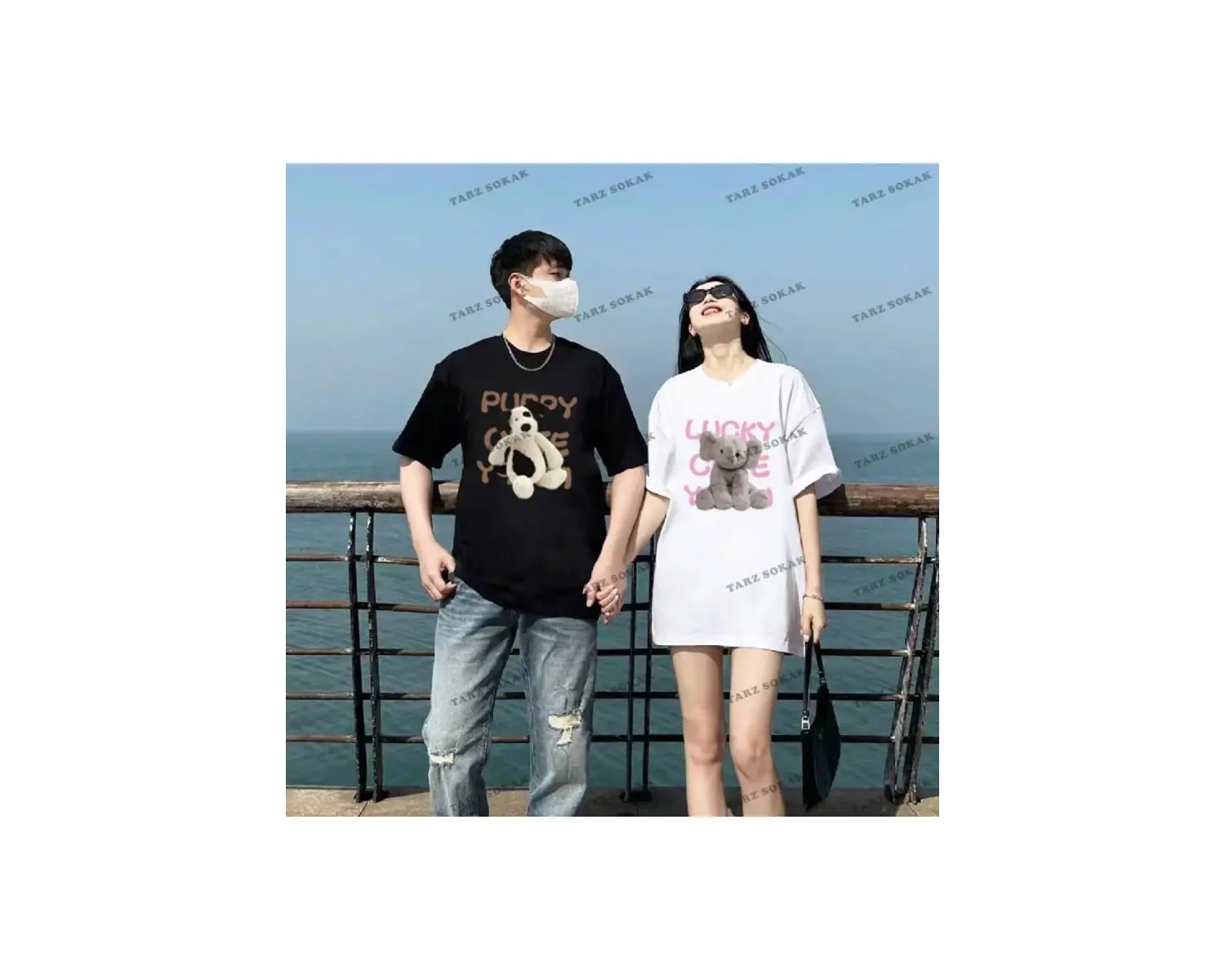 2 Adet Tir Harajuku Style Çift Sevgili Kombinleri Couple Clothing Yeni Sezon