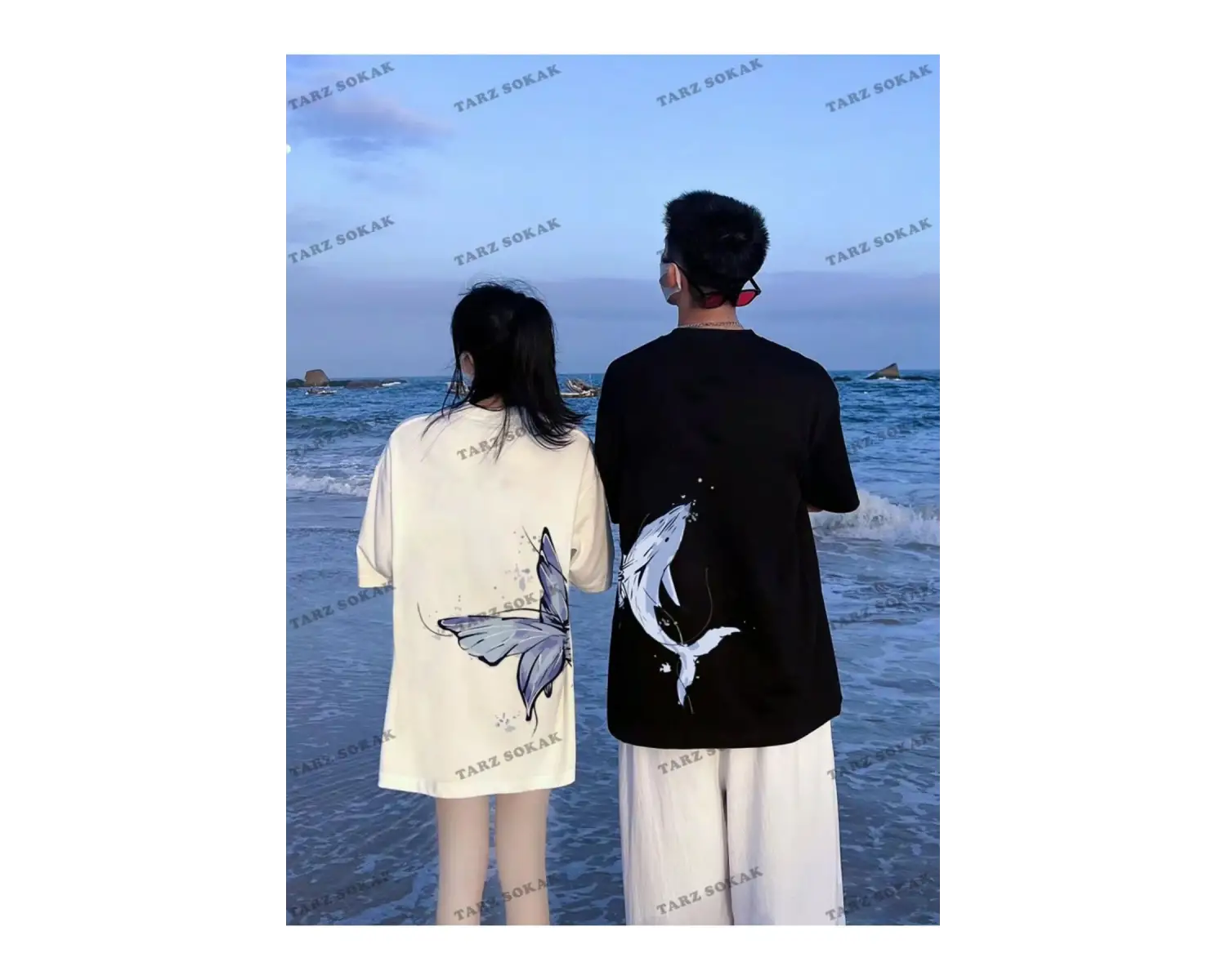 2 Adet Tir Harajuku Style Çift Sevgili Kombinleri Couple Clothing Yeni Sezon