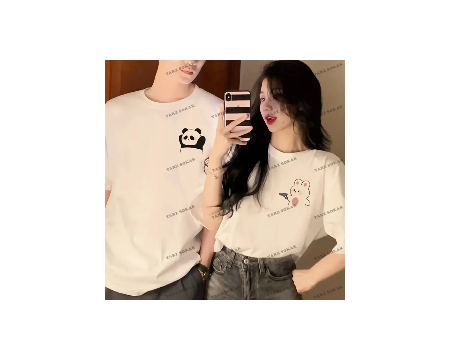 2 Adet Tir Harajuku Style Çift Sevgili Kombinleri Couple Clothing Yeni Sezon