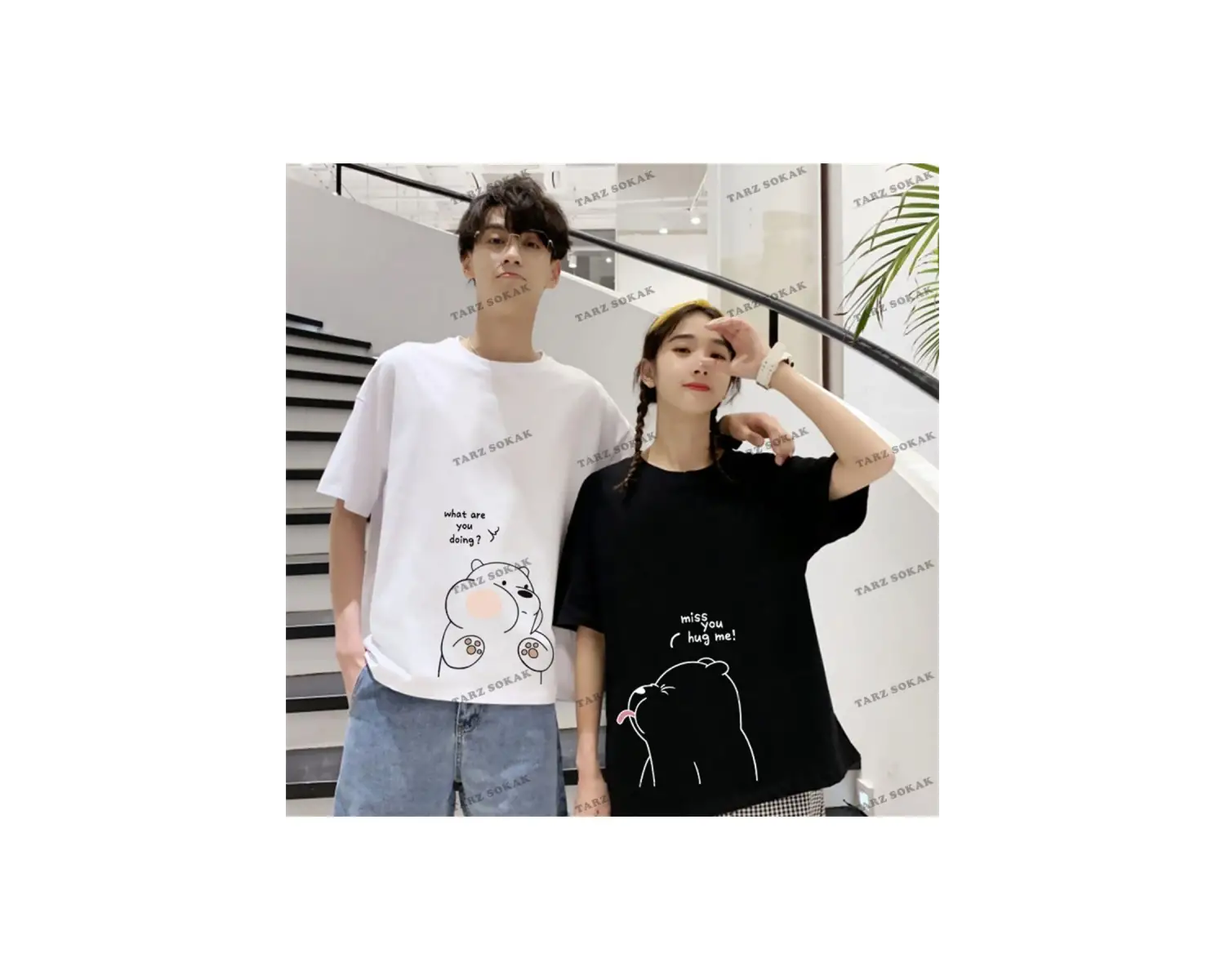 2 Adet Tir Harajuku Style Çift Sevgili Kombinleri Couple Clothing Yeni Sezon