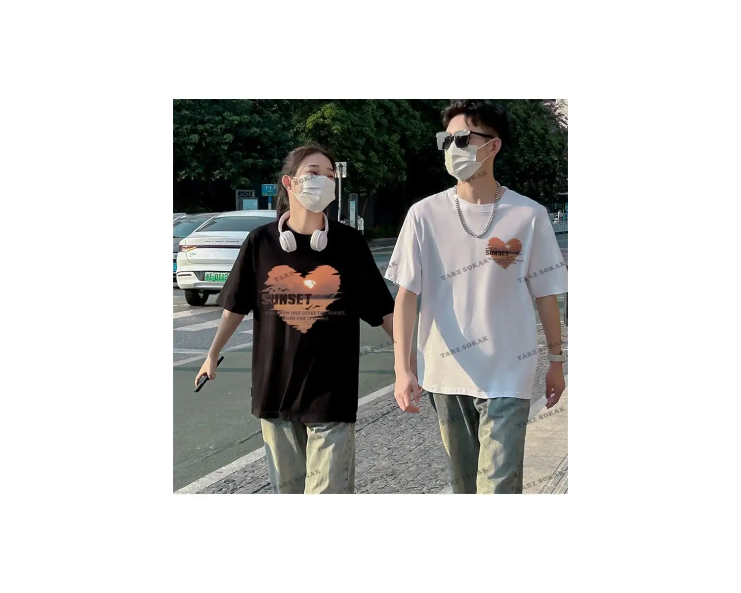 2 Adet Tir Harajuku Style Çift Sevgili Kombinleri Couple Clothing Yeni Sezon