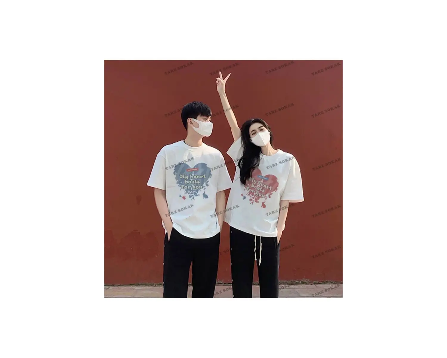 2 Adet Tir Harajuku Style Çift Sevgili Kombinleri Couple Clothing Yeni Sezon