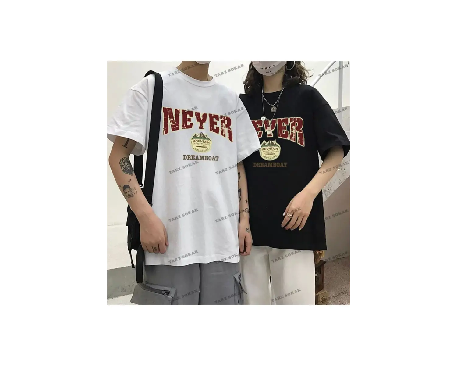 2 Adet Tir Harajuku Style Çift Sevgili Kombinleri Couple Clothing Yeni Sezon