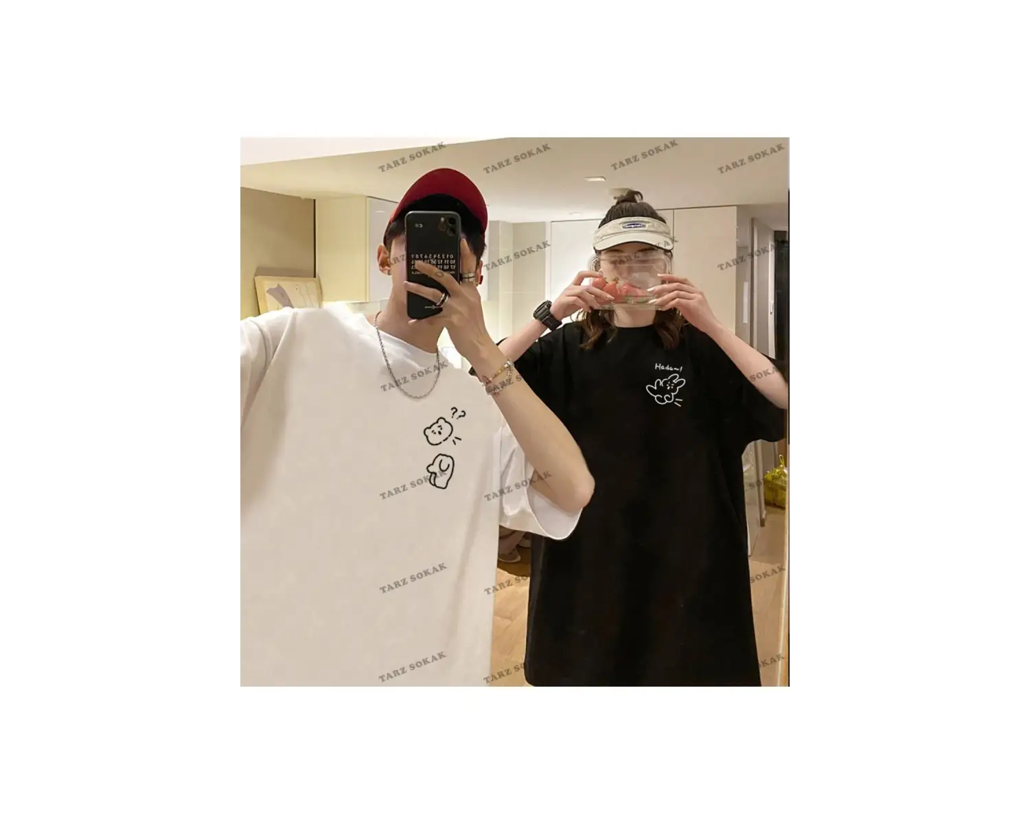 2 Adet Tir Harajuku Style Çift Sevgili Kombinleri Couple Clothing Yeni Sezon